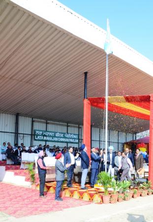 Dr. Inderjeet Singh, VC Unfurling the flag in the 16th Annual Athletic meet of Guru Angad Dev Veterinary and Animal Sciences University 